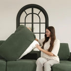 EASE MOOSE Sectional Modular Sofa,Comfty Oversized L Shape Sectional Couch Wide Deep Seat Modular Cloud Couch with Ottoman,Green