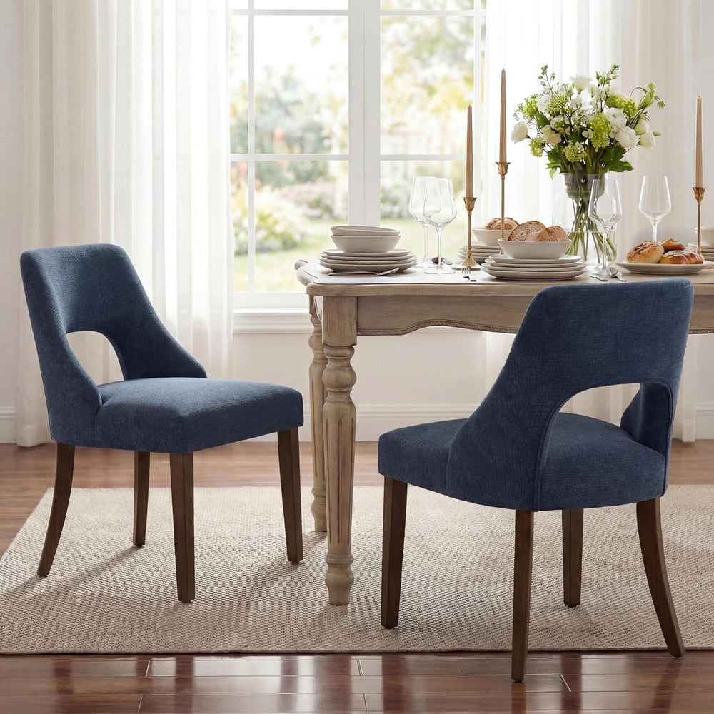 UVV Wooden Dining Chairs Set of 2, Mid Century Upholstered Dining Room Chair ...