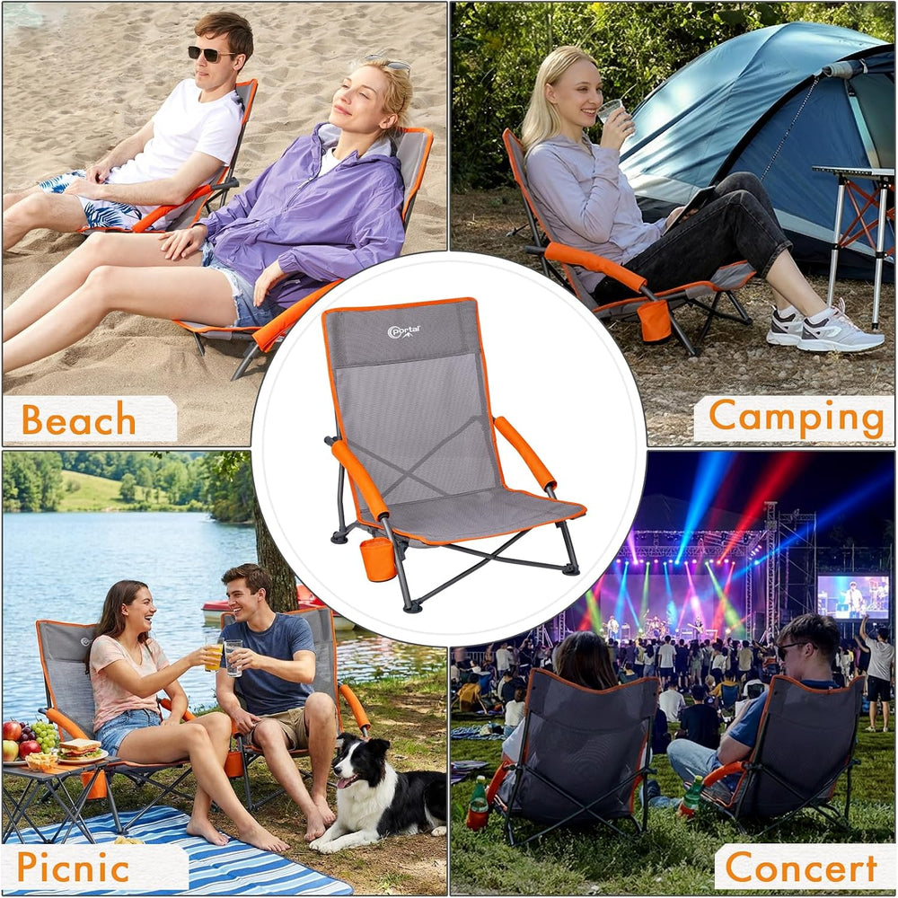 Portal Beach Chairs for Adults Camping Low Lightweight Portable Chair with Cu...