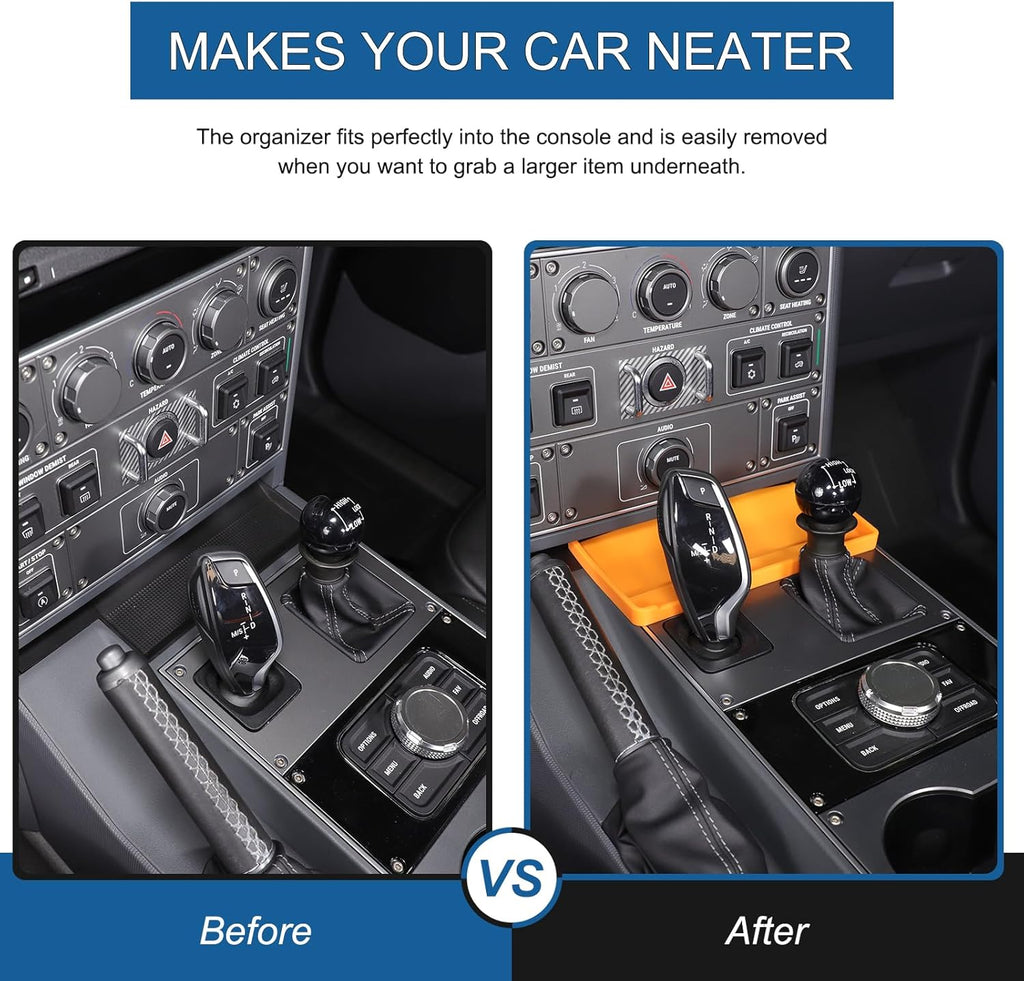 Gear Shift Center Console Front Tray Organizer Compatible with INEOS Grenadier 2020-2024, Center Console Organizer Insert Tray Accessories (Orange)