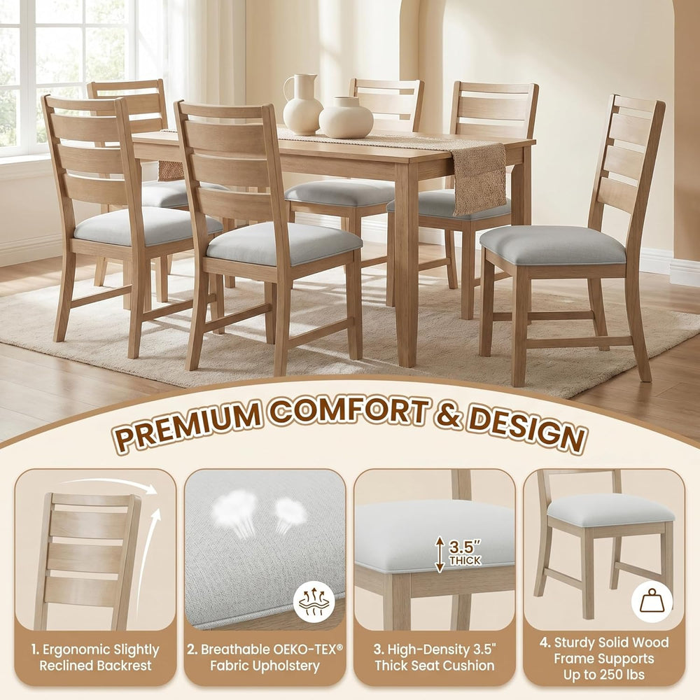 COLAMY Modern Dining Chairs Set of 2, Breathable Fabric Kitchen Chairs with H...