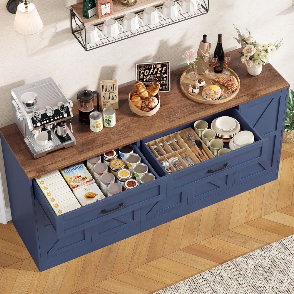 BOTLOG 71” Large Sideboard Buffet Cabinet with Storage, Farmhouse Buffet Cabi...