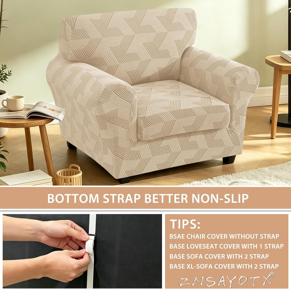 ZNSAYOTX 2 Piece Stretch Chair Slipcovers with Arms (34"-44") New-R...