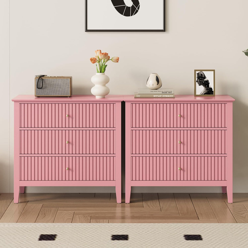 RoyalCraft 32" Large Nightstand Set of 2, Fluted Painted Bedside Table w...