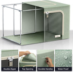 Sorbus Storage Bins with Metal Frame - Stackable & Foldable Clothes Organizer Bags - Oxford Fabric Storage Containers with Large Clear Window & Carry Handles Organization for Bedding Linen & Clothing