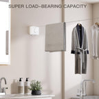 Retractable Clothesline Indoor Outdoor,Clothes Line Retracting Indoor, Retractable Clothes Line Wall Mounted Drying Rack Clothing Line, Laundry Line with Stainless Steel Line-15.1 Feets(White)