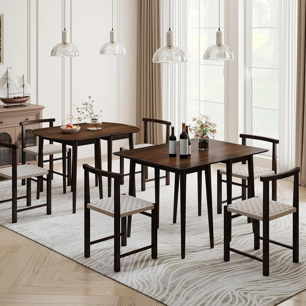 Giantex Dining Table for 2-4, 34" Rectangular Dinner Table with Solid Ru...