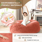 Bean Bag Chair for Adults Soft Comfy Bean Bag for Adults, Cozy Reading Chair, Large Round Bean Bag Couch, Versatile Living Room & Bedroom Chairs (Pink, 6FT)