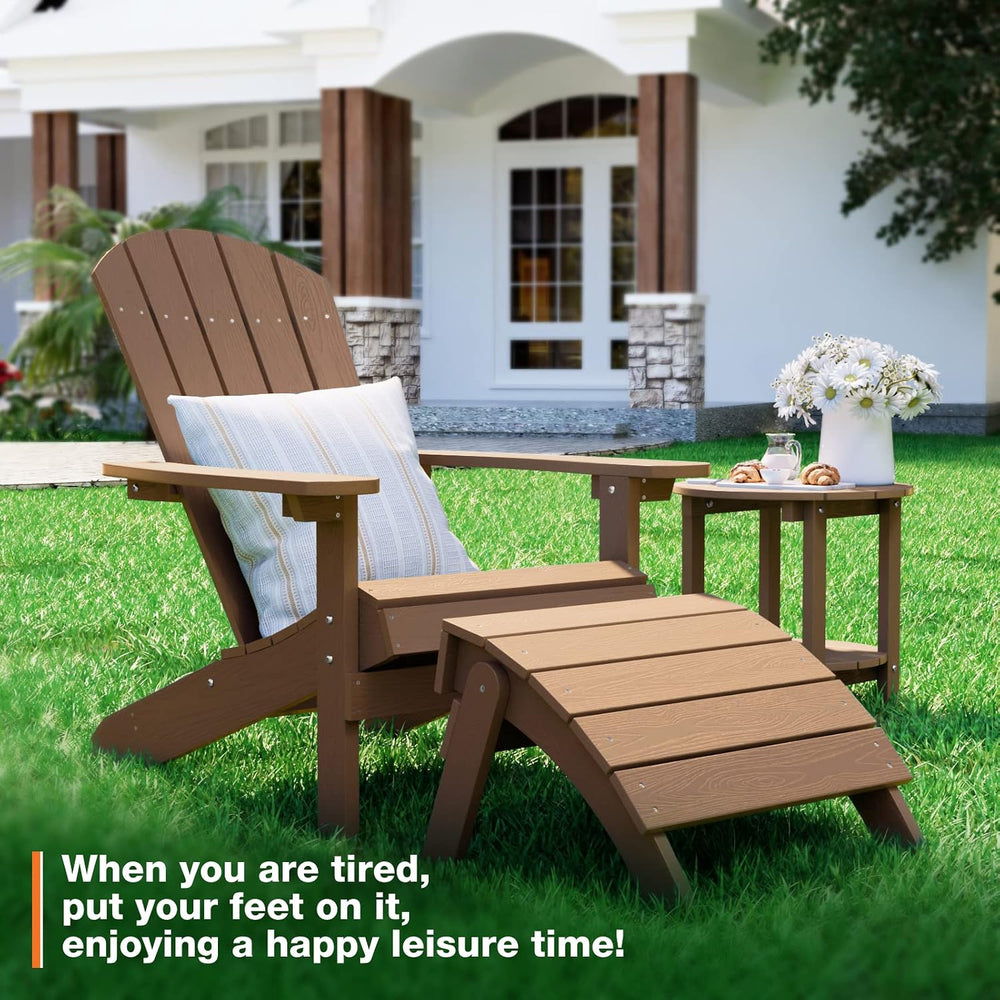 YEFU Adirondack Ottoman, Patio Foot Rest, Adirondack Foot Rest (2-Piece Foldi...
