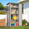 U-MAX Resin Outdoor Storage Cabinet Waterproof with Adjustable Shelves, Vertical Tall Plastic Storage Shed with Reinforced Floor, All Weather Sheds & Outdoor Storage Clearance with Base for Outside