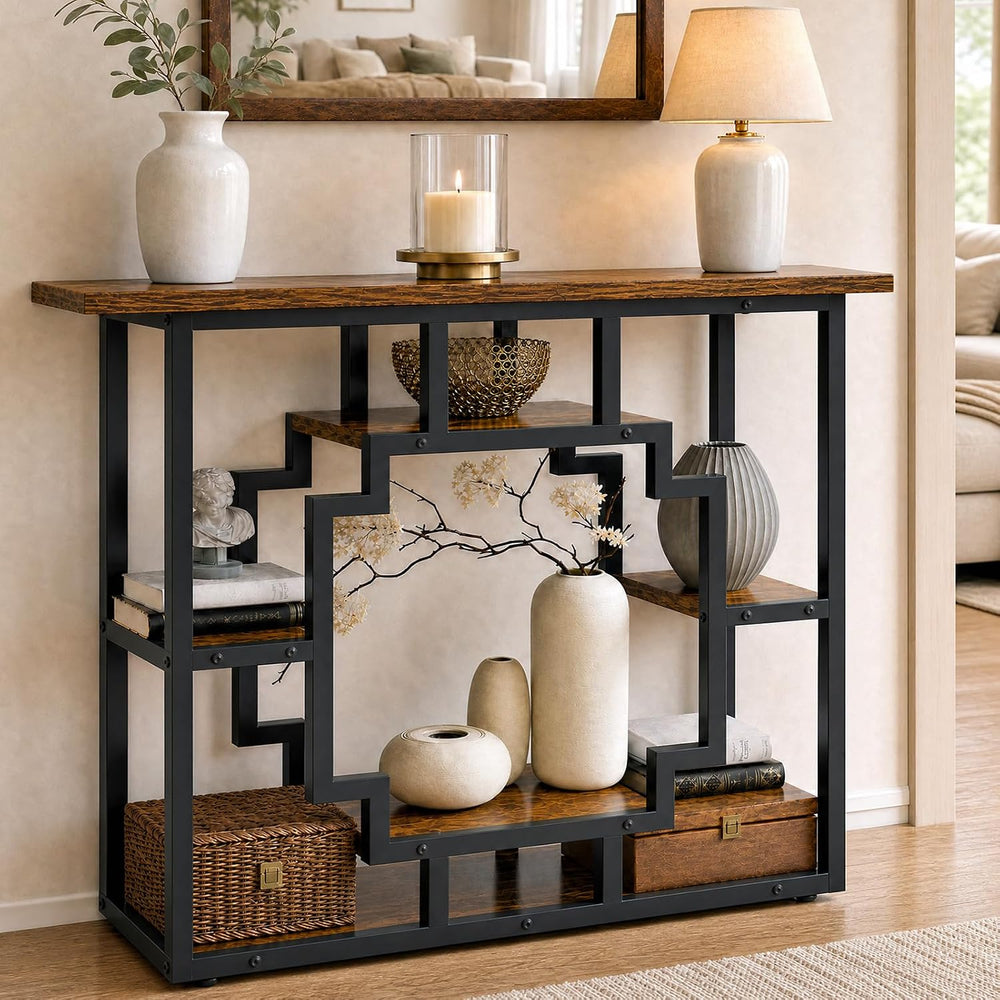 HavenlyYouth 41.3 Inch Entryway Table, Narrow Console Table Behind Couch, Acc...
