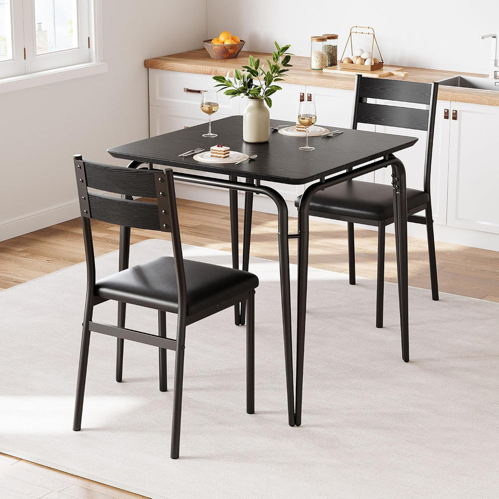 GarveeHome Dining Table for 2, Small Table and Chairs Set of 2, Square Dinett...