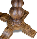 I55-0N-TP Modern Dining Table with Acacia Wood Round Tabletop and Stylish Pedestal Base - Antique Walnut Finish
