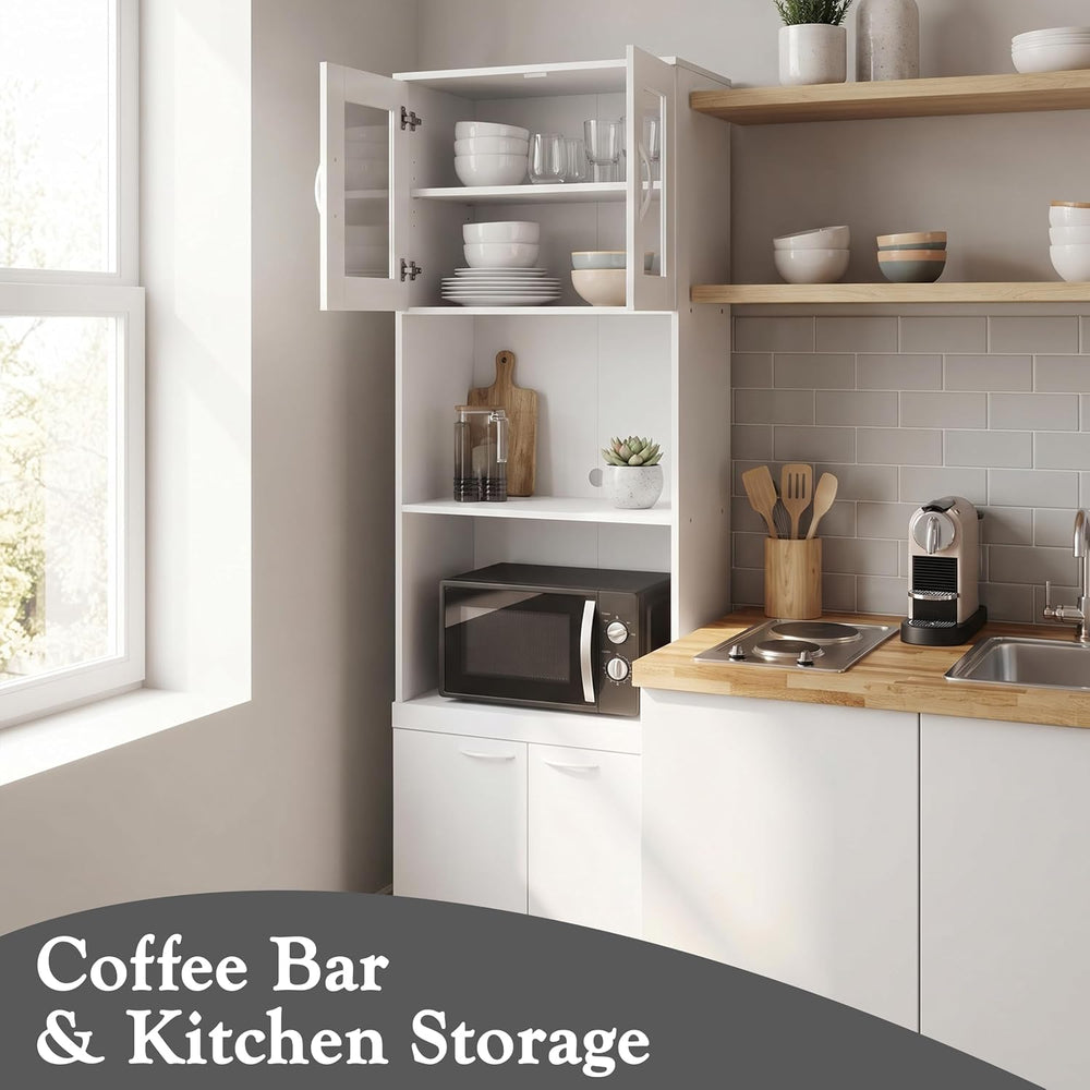 Kings Brand Furniture - Danbury Tall Kitchen Pantry, Microwave Storage Cabine...