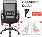 PayLessHere Office Computer Chair Ergonomic Cheap Desk Chair Adjustable Comfortable Mid Back Task Rolling Swivel with Lumbar Support for Home Office (Pack of 1, Black)
