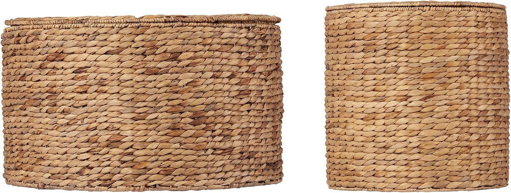 SEI Furniture - Satalia Round Water Hyacinth Storage Tables - 2 Piece Set - B...