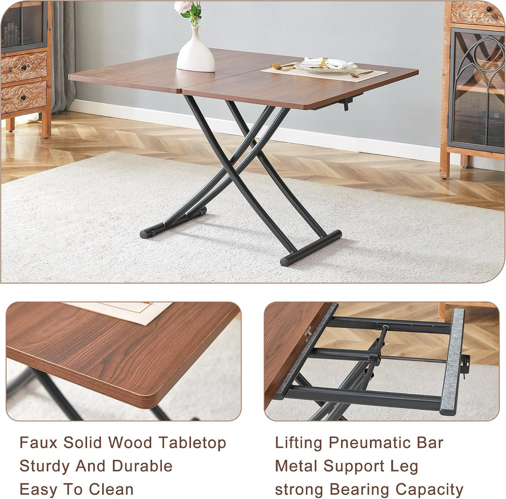 Multifunctional Height-Adjustable Folding Table - Coffee to Dining Transforme...
