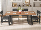 Itaar 5-Piece Dining Table Set for 4-6 People, 63" Extendable Kitchen Table and 4 Cushion Chairs, Dining Room Table with MDF Board & Metal Frame for Small Space, Easy Clean, Brown