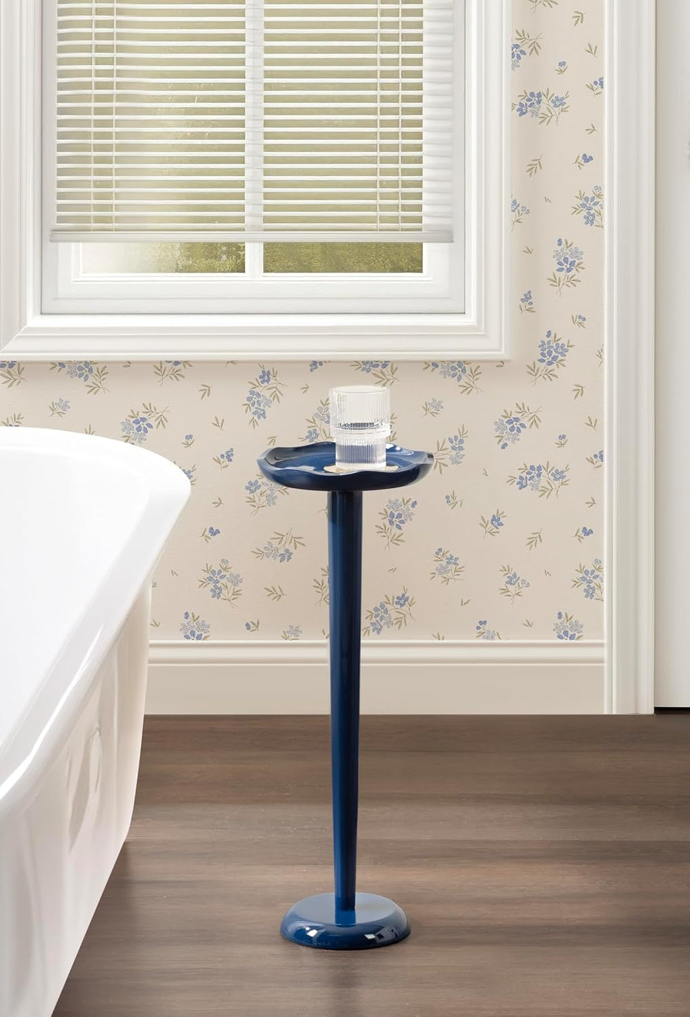 Kate and Laurel Alessia Modern Decorative Round Drink Table, 8 x 8 x 22, Navy...