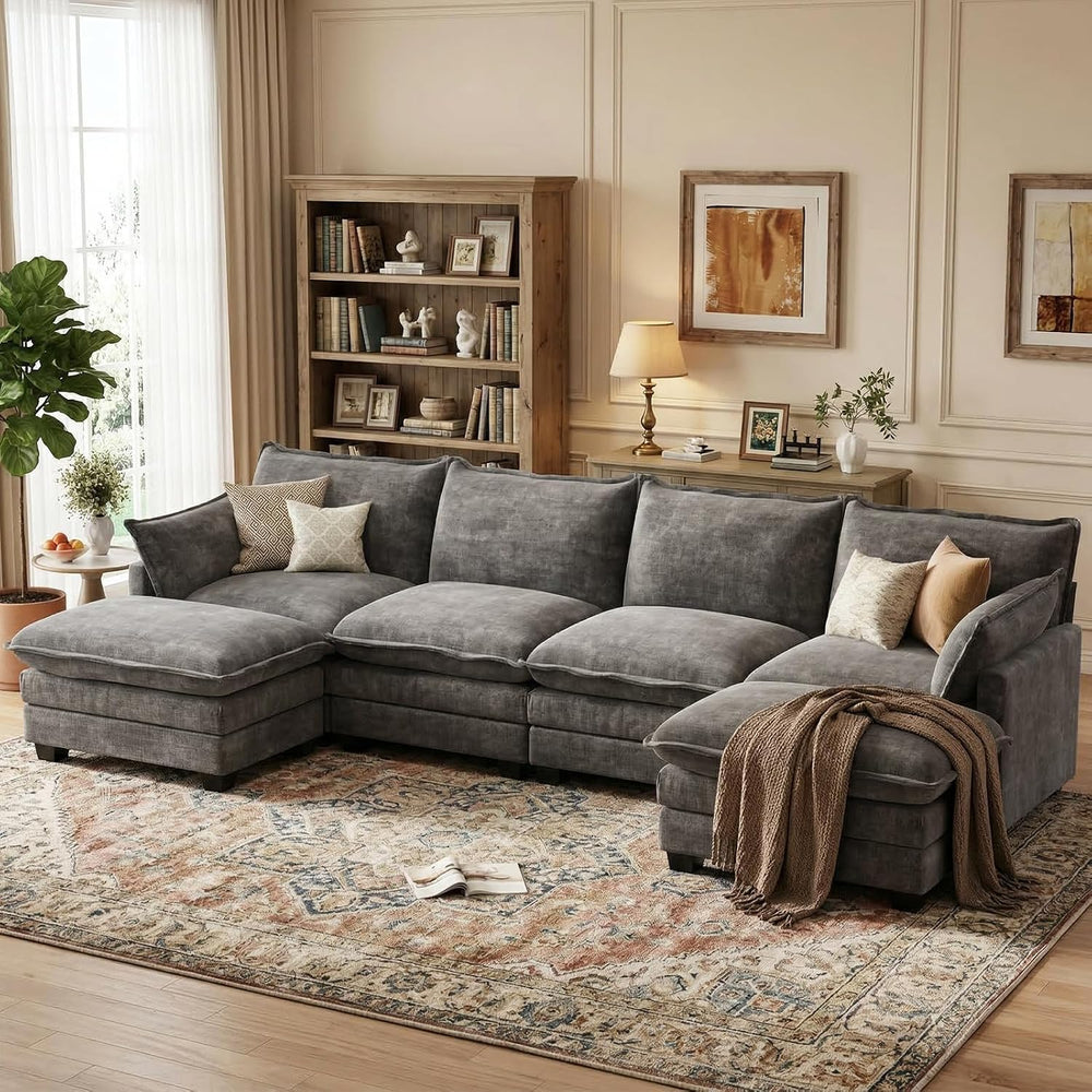 U Shaped Modular Sectional Couch, Comfy Sofa for Living Room | Comfortable Fo...