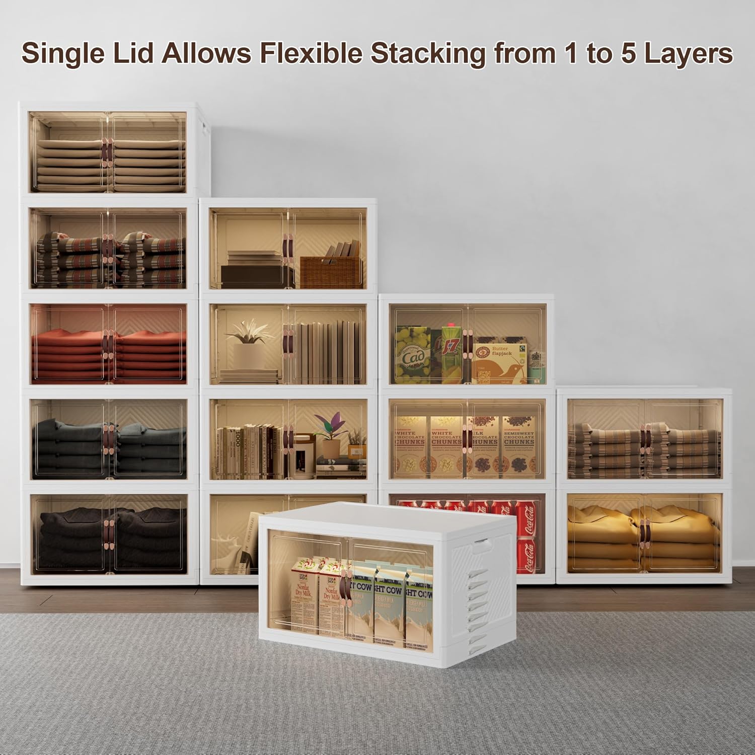JOYMOOP Foldable Storage Cabinet Top Cover, Fits XXL Storage Boxes, Durable, Easy to Install, Dustproof and Waterproof, White