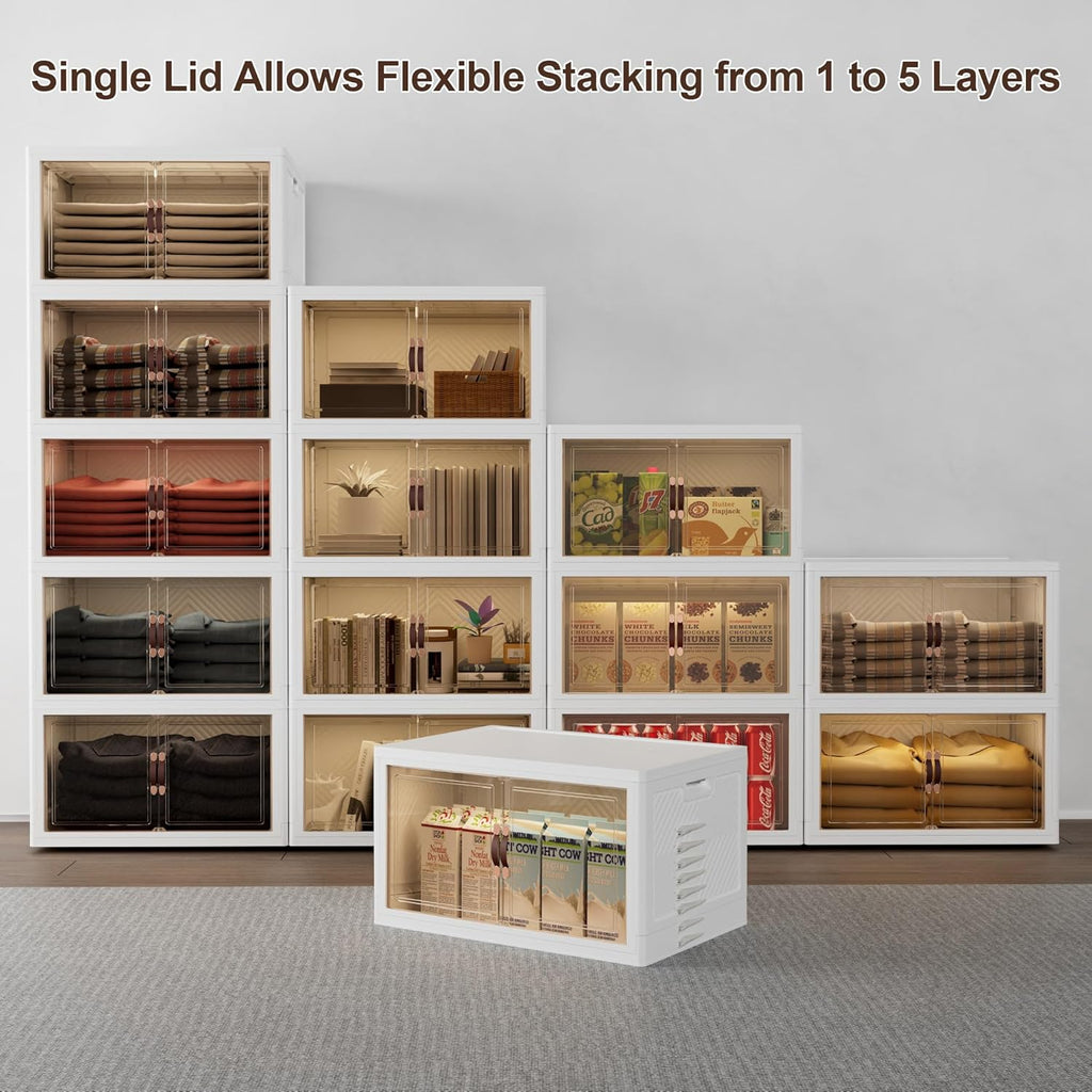 JOYMOOP Foldable Storage Cabinet Top Cover, Fits XL Storage Boxes, Durable, Easy to Install, Dustproof and Waterproof, White