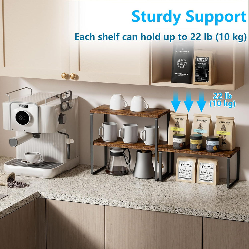 Golener Countertop Organizer Corner Shelf, 2-Tier Adjustable Stackable Corner...