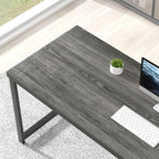 FOLUBAN Home Office Desk, Modern Computer Desk with Storage Shelf, Wood Study Writing Gaming Table for Bedroom Living Room, Industrial Dark Gray, 53 Inch