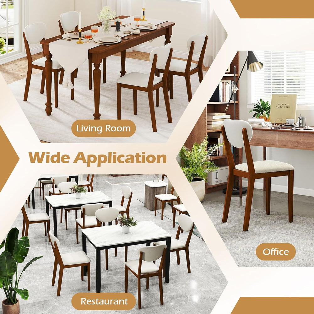 Giantex Sherpa Dining Chairs Set of 4, Modern Kitchen Chair w/Rubber Wood Leg...