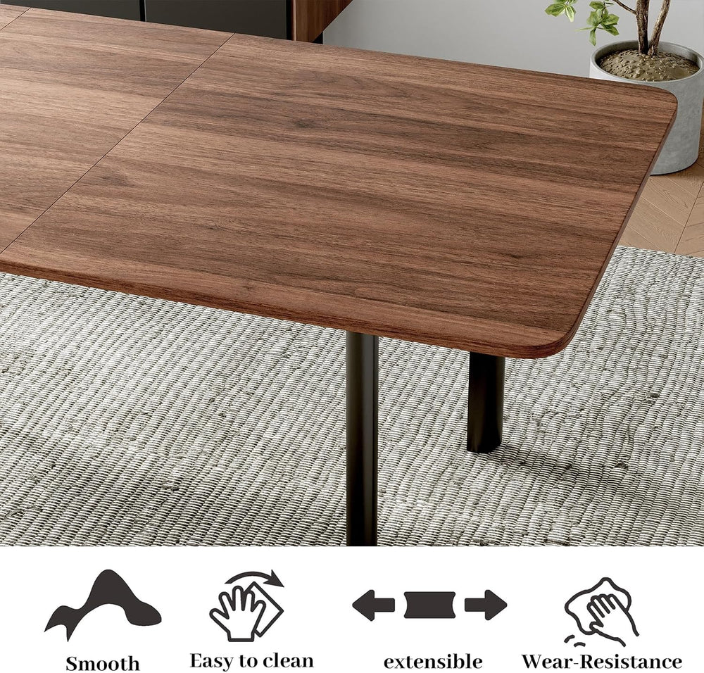 HIPIHOM Extendable Dining Table Set for 8, Walnut Kitchen Table with Chairs |...