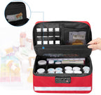 Damero Locking Pill Bottle Organizer with Inner Dividers, Medicine Storage and Organizer Bag Combination Lock for Medicine, Vitamins and Medical Supplies, Red