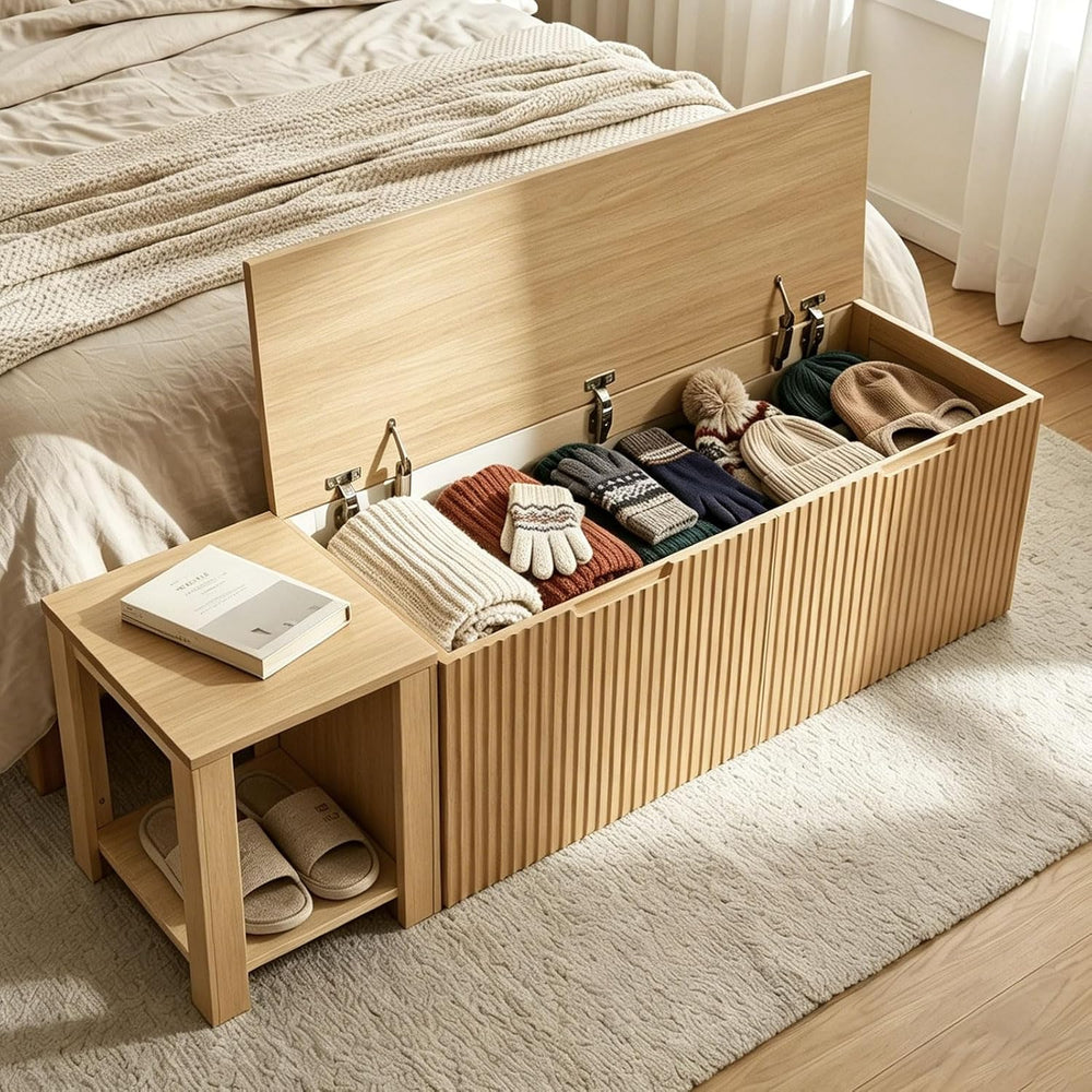 L Shaped Storage Bench, Modular Corner Dining Bench Seating, 63" Breakfa...