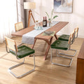 Zesthouse Natural Rattan Dining Chairs Set of 4, Modern Dining Room Chairs with Solid Wood Back for Kitchen Living Room, Mid Century Breuer Design Inspired, Upholstered Faux Leather Green