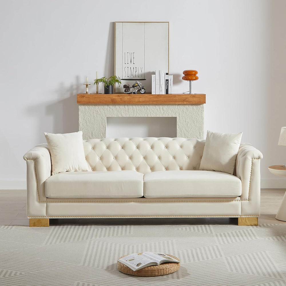 Harper & Bright Designs 84" Classic Modern Chesterfield Sofa - Velve...