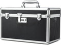 Storage Lock Box with Combination code, Lockable Medicine Storage Case, Empty First Aid Box, Security Lock Box, Multipurpose Lockbox for Home and Outdoor Use (Black, X-Large)