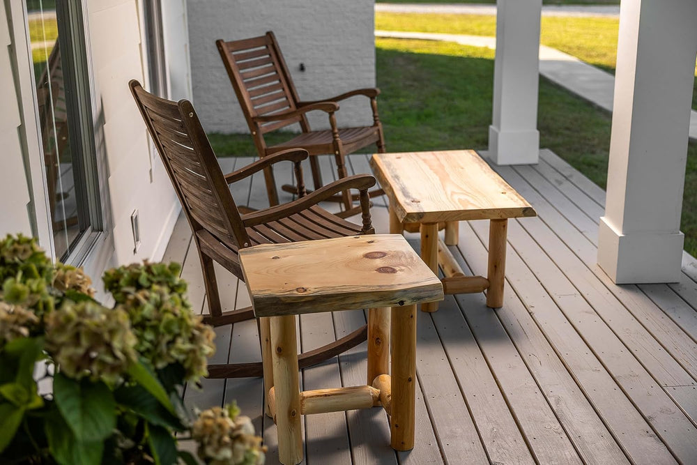 Log Coffee and End Table Set of 3 - Rustic Furniture - Living Room Furniture ...