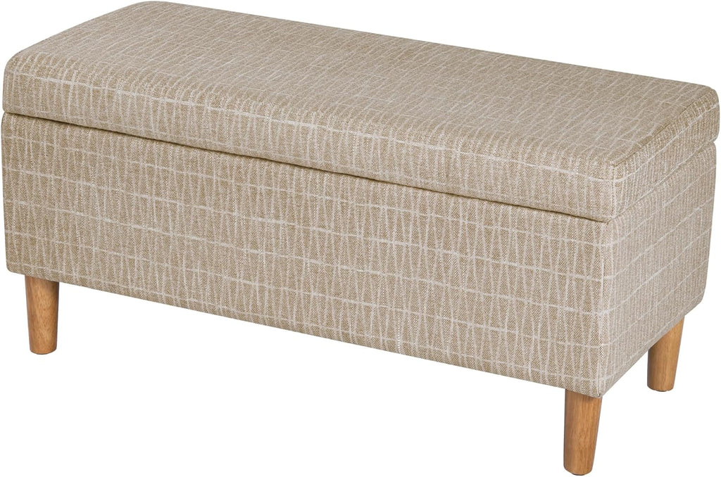 HomePop Malmo 36" Storage Bench - Tan Geometric Pattern