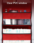 ULG 1 Pack Over The Door Organizer – 5 Shelf Door Organizer Hanging & 10 Side Pockets, Reinforced 44LB Capacity Hanging Organizer, Behind The Door Storage for Bedroom, Nursery, Christmas (Red)