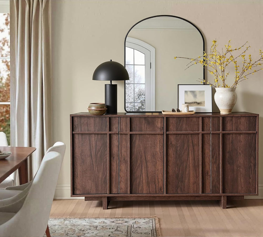 Sideboard Buffet Cabinet with Storage, Mid Century Modern Accent Cabinet with...