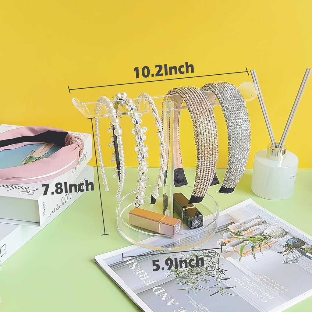 Bigfety Acrylic Headband Holder Organizer, Hair Hoop Display Stand, Clear Hairband Rack for Storage, 1 Pack
