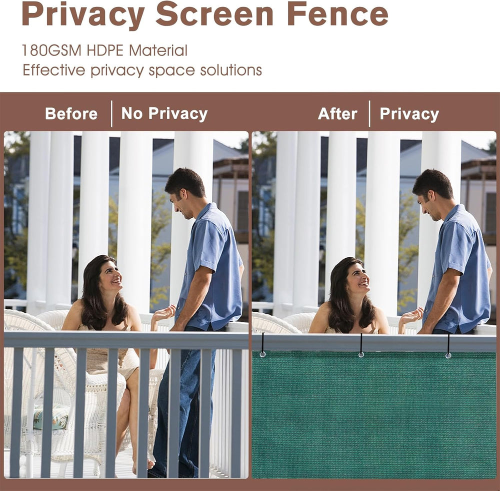 SUNNY GUARD 3' x 24' Balcony Privacy Screen, HDPE Patio Railing Cover...