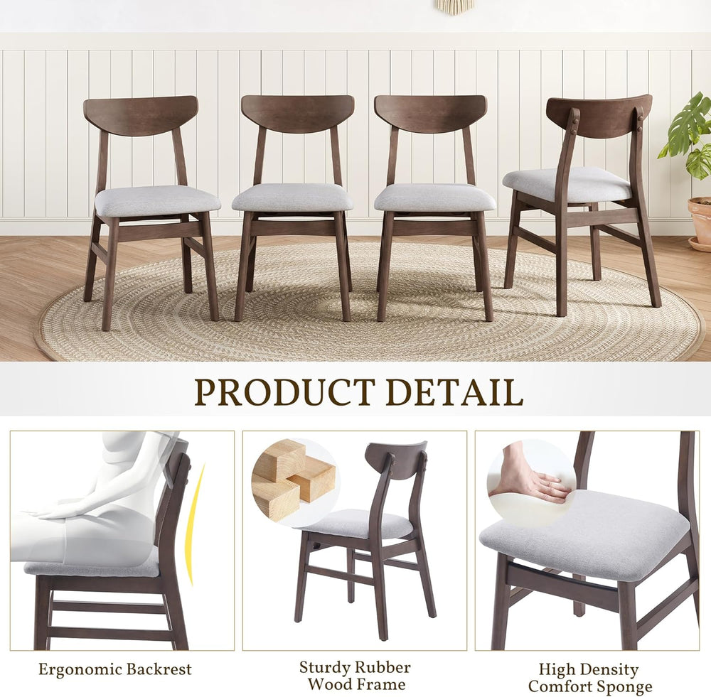 P PURLOVE Modern 3 Piece Table Set, Triangular Table and 2 Curved Wood Chairs...