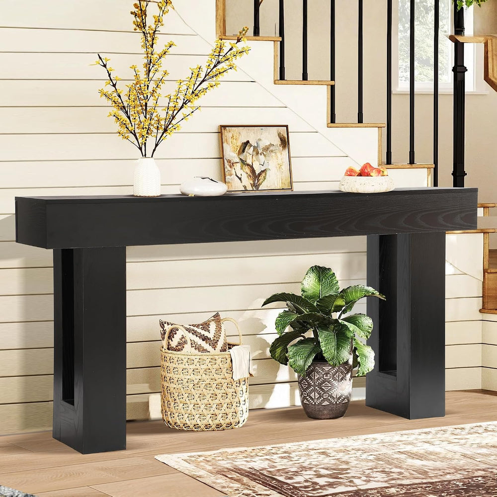 Grepatio 63 Inch Entryway Console Table, Rustic Narrow Sofa Table, Wood Long ...