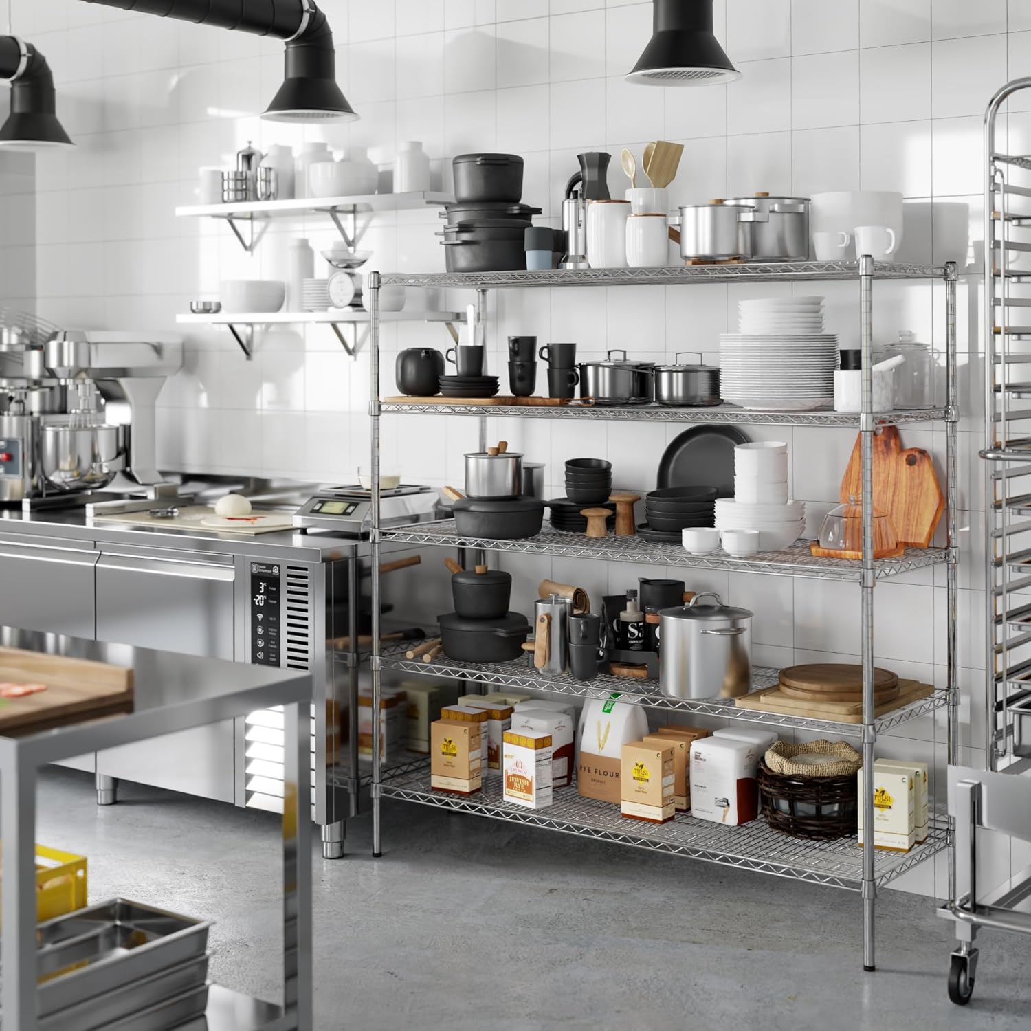 21" Deep x 60" Wide x 64" Height Wire Shelving Kit | 5-Tier | NSF Commercial Storage Rack Unit