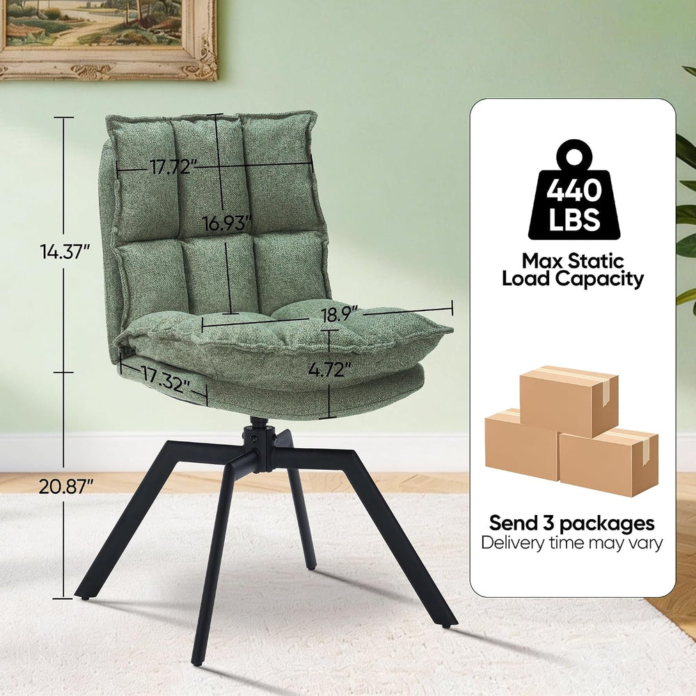 Swivel Dining Chairs Set of 6, Mid-Century Modern Chairs with Linen Fabric, H...