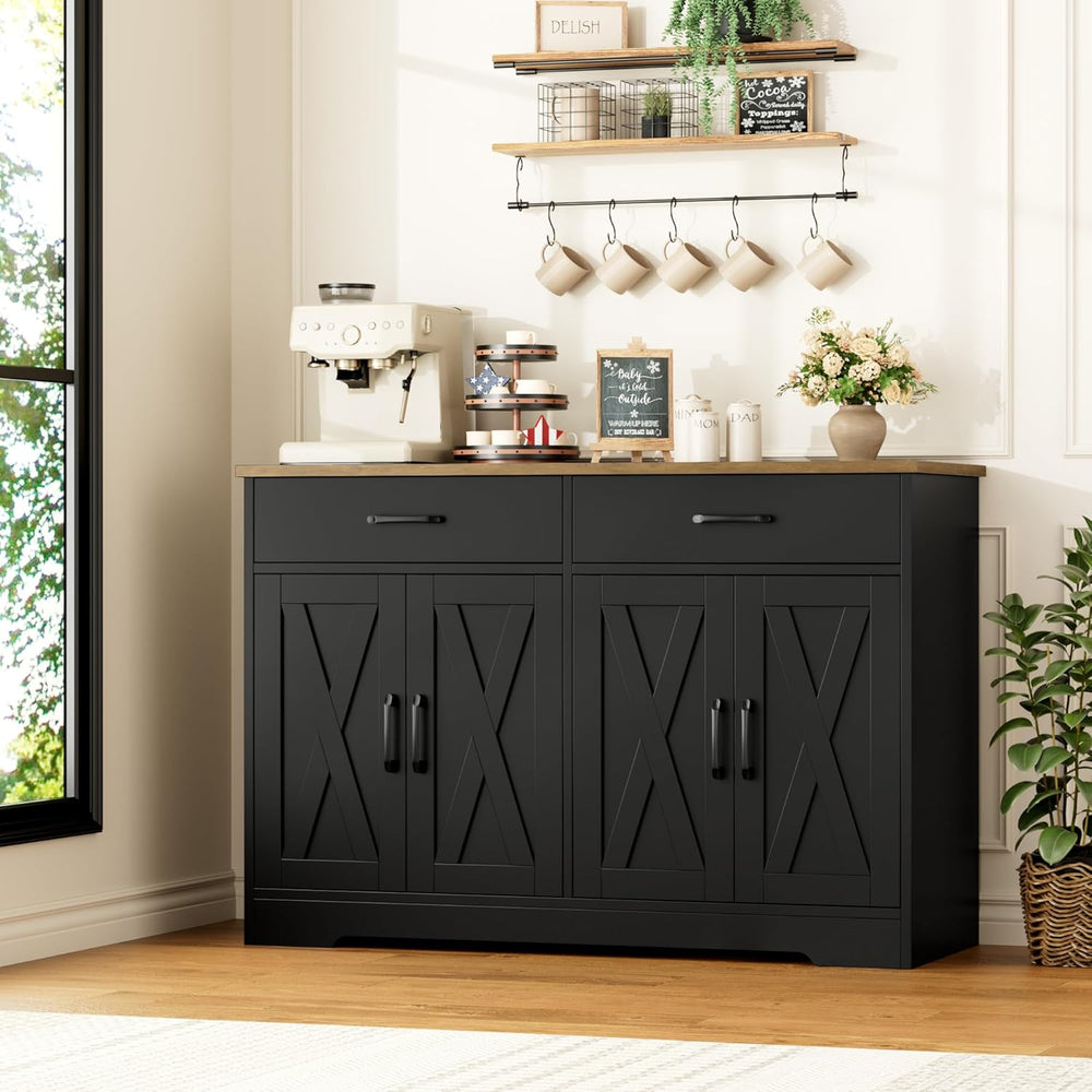 HOSTACK Buffet Cabinet with Storage, 47.2" Kitchen Sideboard Buffet with...
