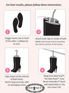 Original Boot Hanger - Shoe Storage Space Saver (Set of 3); Boot Hanger, Holder, Clips, Storage (Champagne Gold)