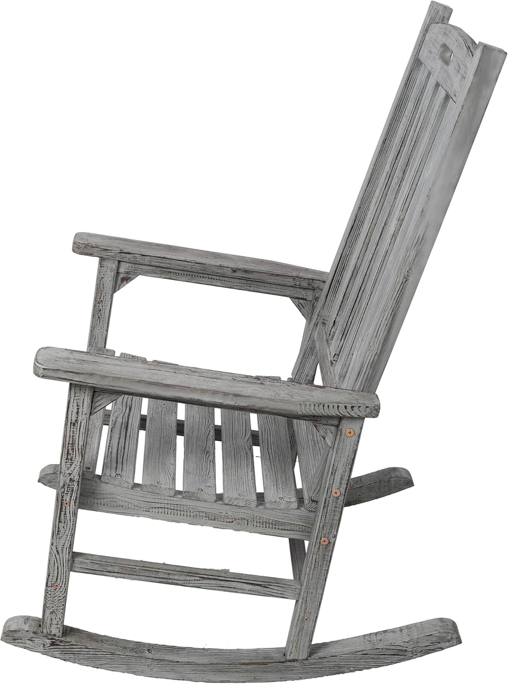 Oversized Wooden Porch Rocker Chair: Classic Fir Wood Design with 21-Inch Wid...