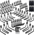 3-H Garage Wall Hooks 60 Pack, Heavy Duty Garage Hooks with Extra Welding Spots, Wall Mount Storage Organizer for Hanging Garden Lawn Tools, Ladder, Bike, WeedEater, Chair, Shovel, Blower (Black)
