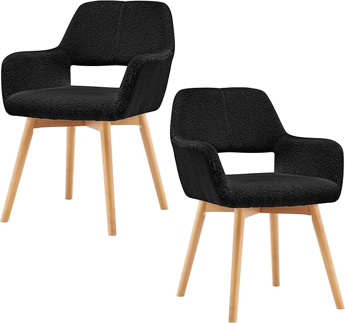 Mid Century Modern Dining Chairs Set of 2 & 4 & 6 Comfy Accent Chair ...